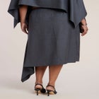 Draped Tailored Midi Skirt image number 2