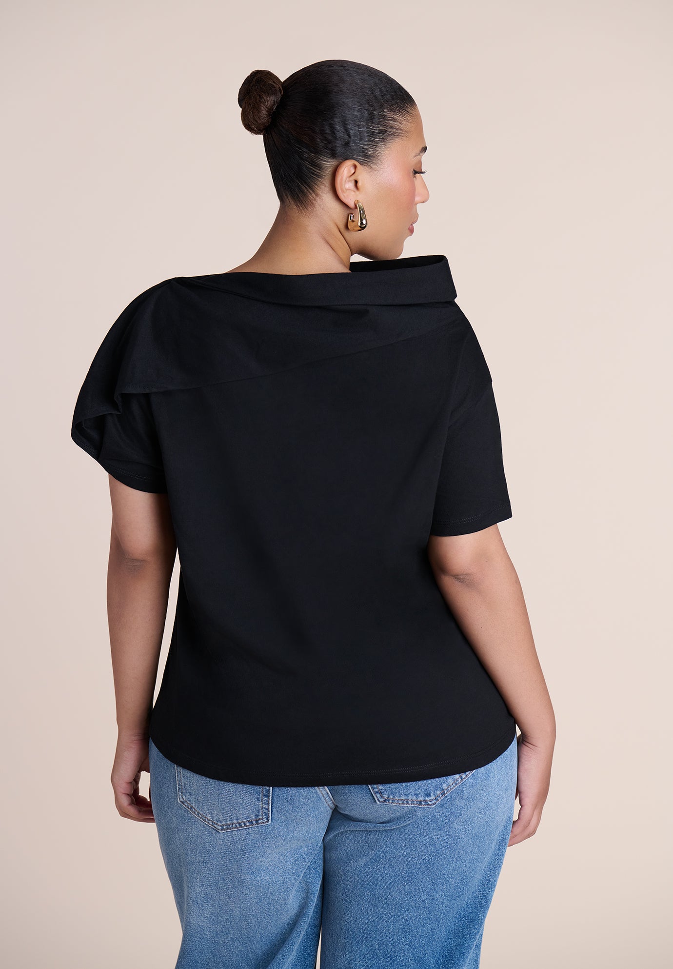 High-Neck Draped Top image number 1