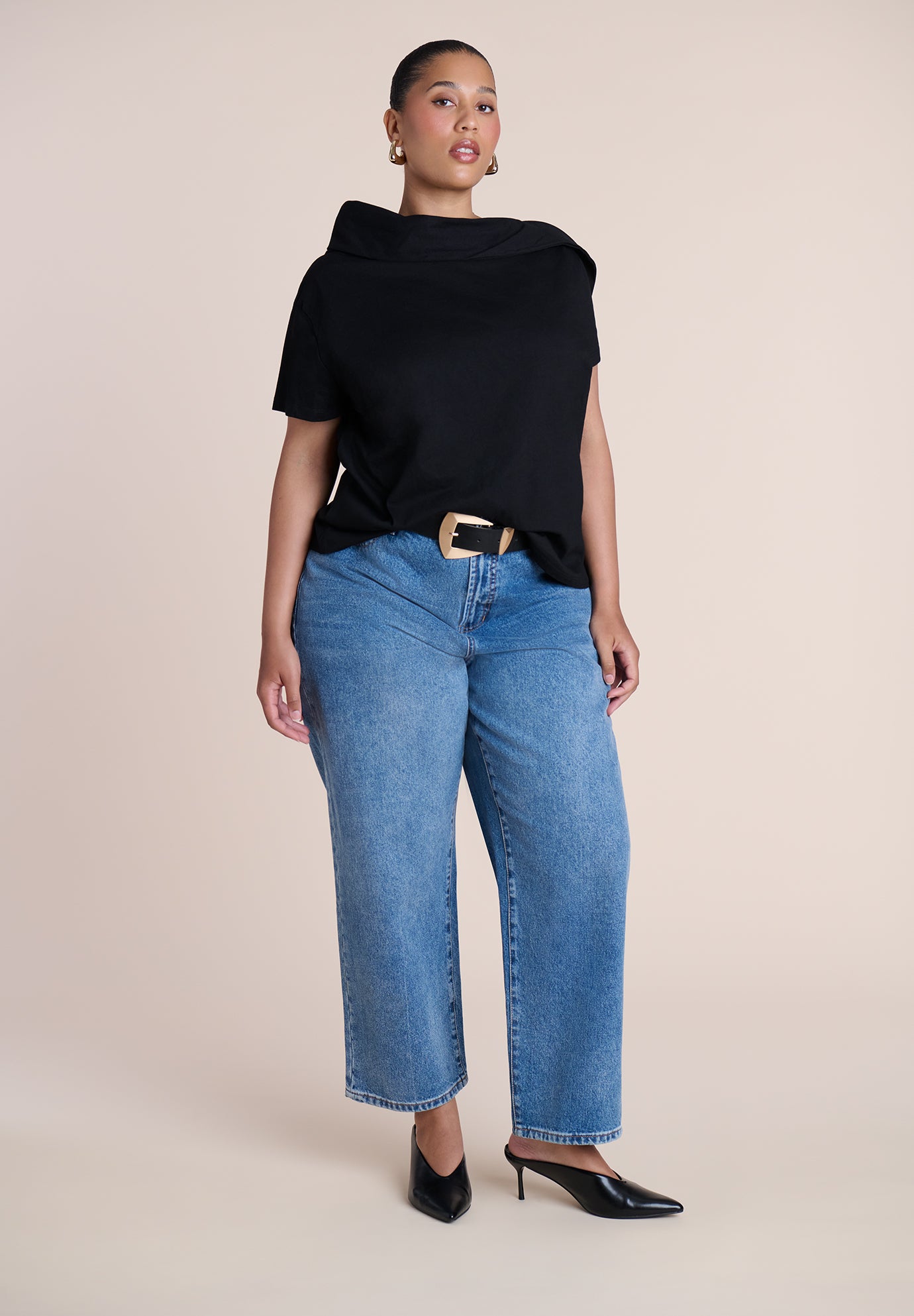 High-Neck Draped Top image number 2