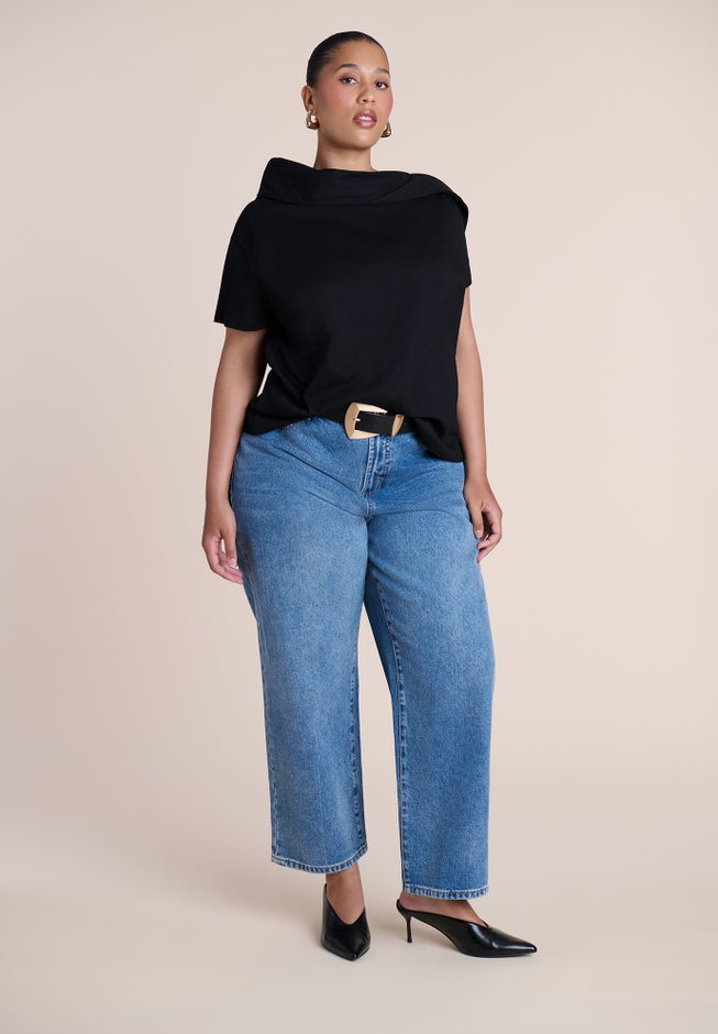 High-Neck Draped Top image number 2