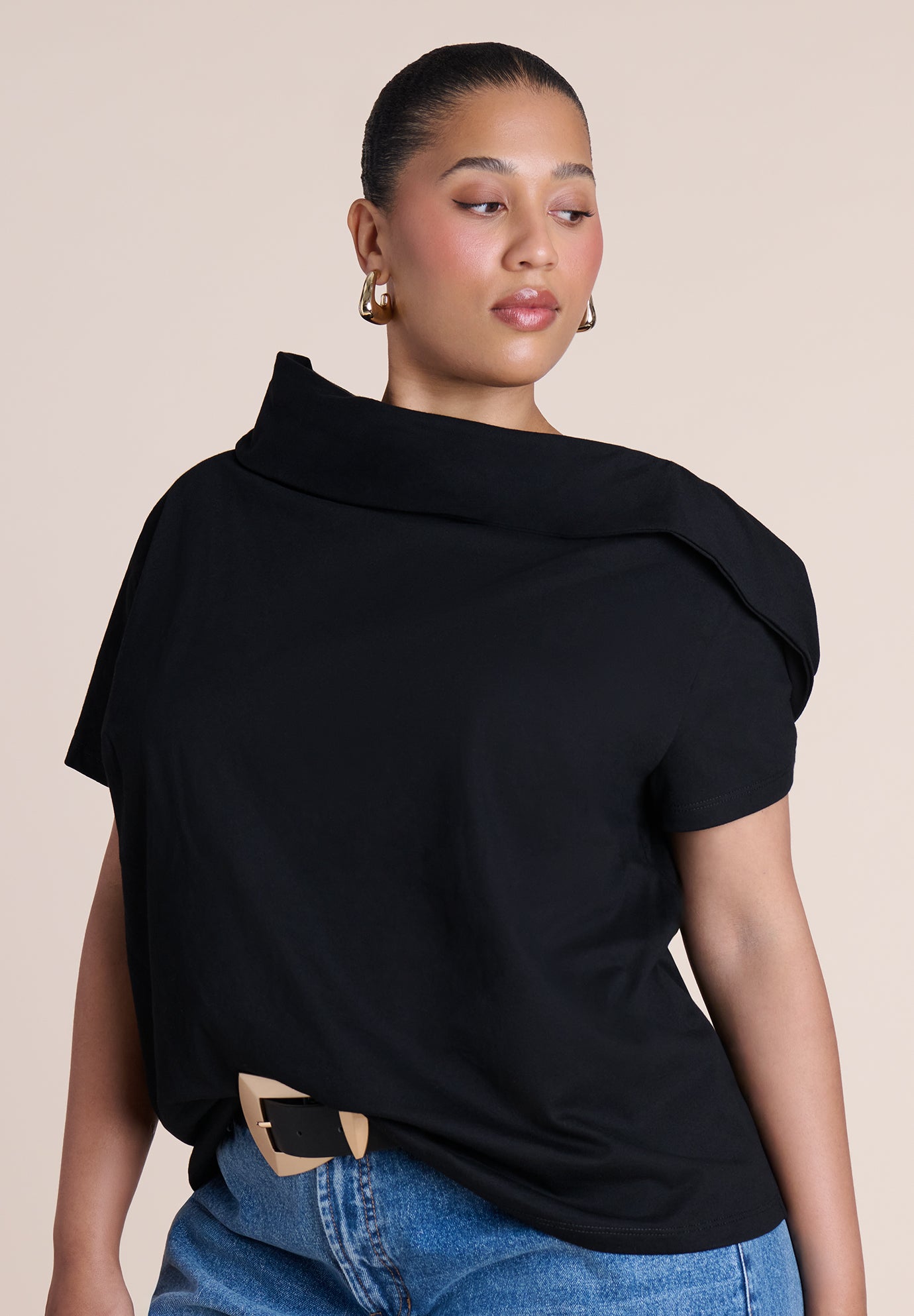 High-Neck Draped Top image number 0