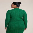 Contrast Zipper Cable Knit Cardigan image number 1