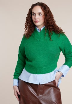 Tall V-Neck Cropped Sweater
