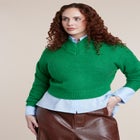 Tall V-Neck Cropped Sweater image number 0