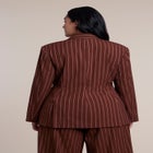 Cinched Waist Striped Blazer image number 1
