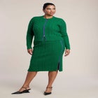 Cable Knit Zipper-Detail Midi Skirt image number 0