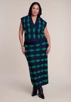 Intarsia Sweater Maxi Skirt