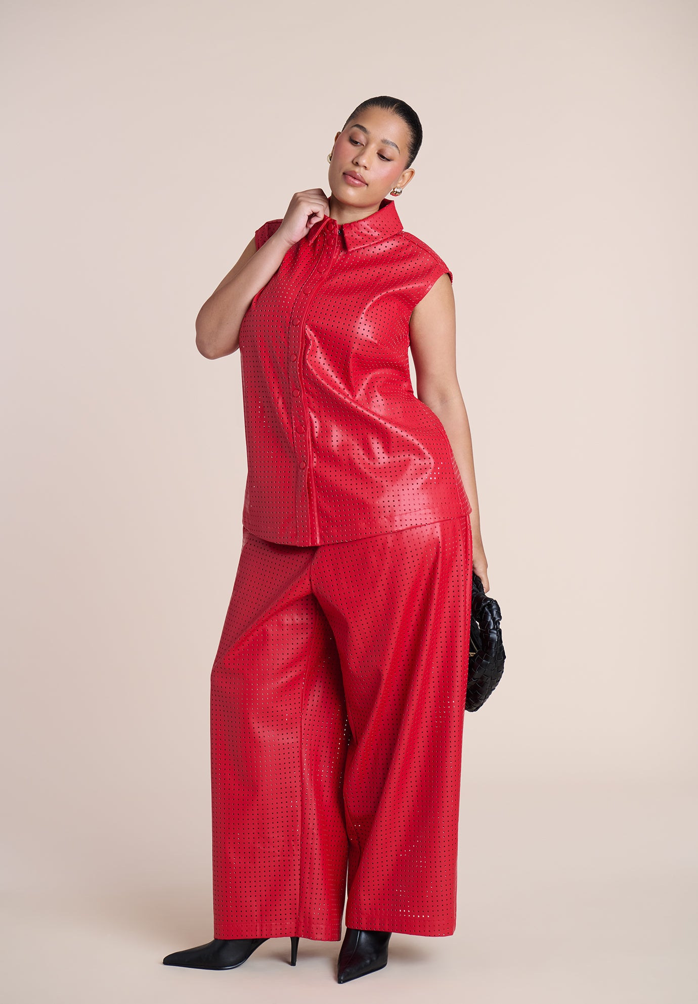 Perforated Faux Leather Pant image number 0