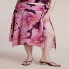 Asymmetric Shirred Midi Skirt image number null