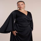 Flare Sleeve Satin Maxi Dress image number 2
