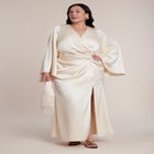 Flare Sleeve Satin Maxi Dress image number 0