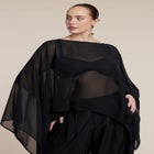 Sheer Dramatic Chiffon Cape image number null