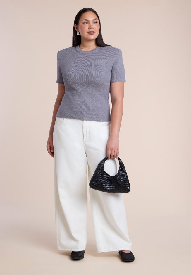 Power Shoulder Knit Top image number 2