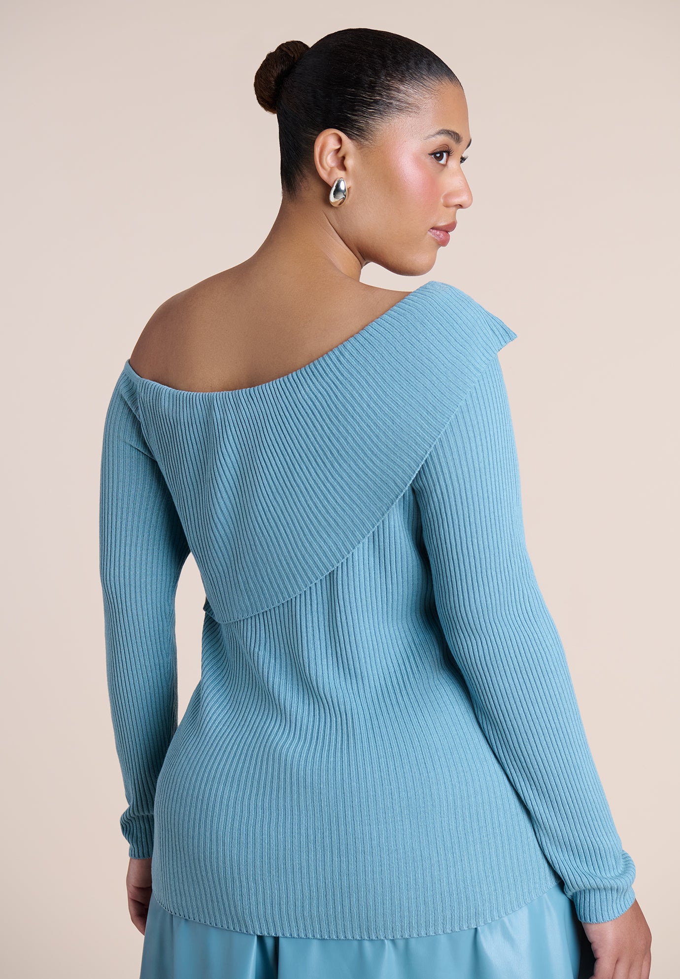 Ribbed Off The Shoulder Sweater image number 2