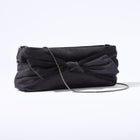 Faux Velvet Bow Clutch Handbag image number 1