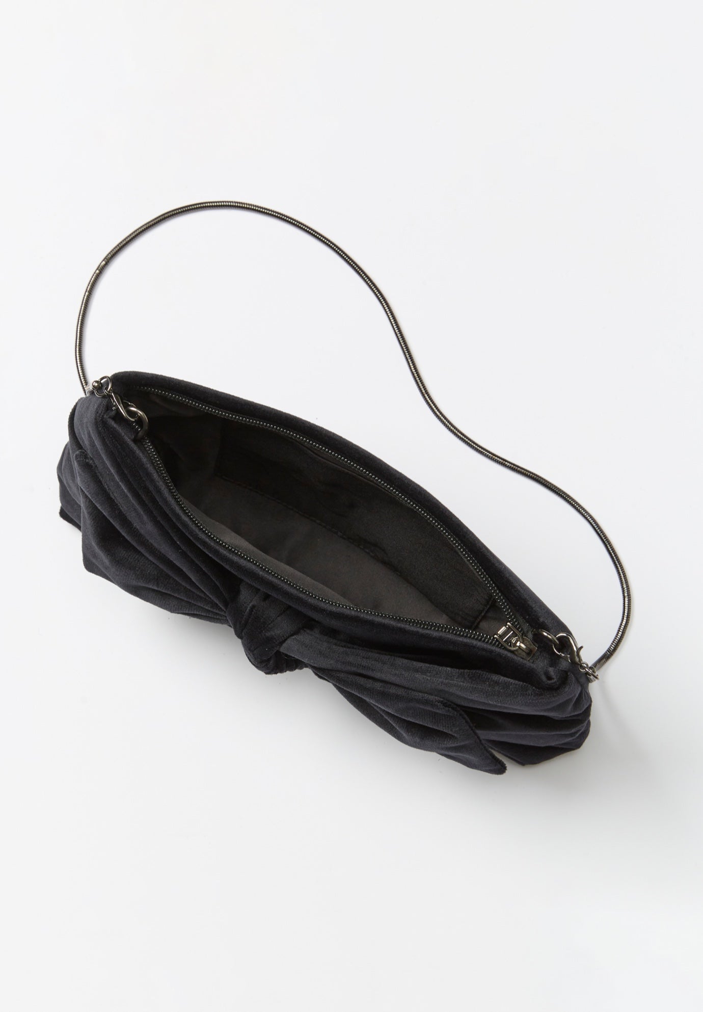 Faux Velvet Bow Clutch Handbag image number 2