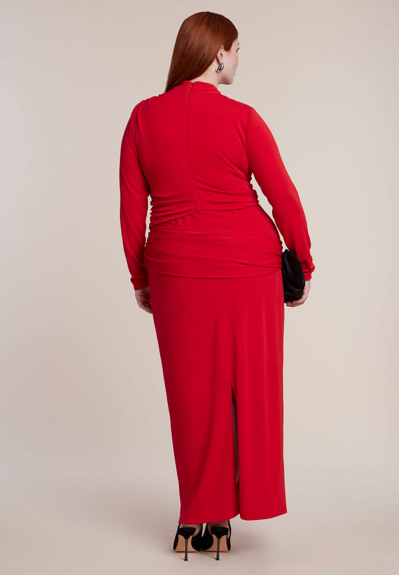 Hardware-Detail Draped Jersey Maxi Dress image number 2