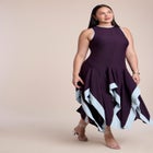 Contrast Satin Godet Maxi Dress image number 1