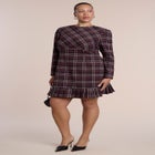 Pleated Plaid Mini Dress image number 1