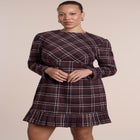 Pleated Plaid Mini Dress image number 3