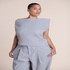 Wide-Neck Suiting Top image number 1
