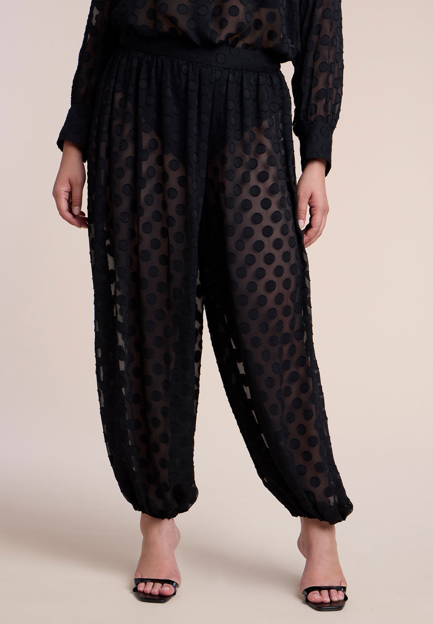 Sheer Polka Dot Balloon Pant image number 2