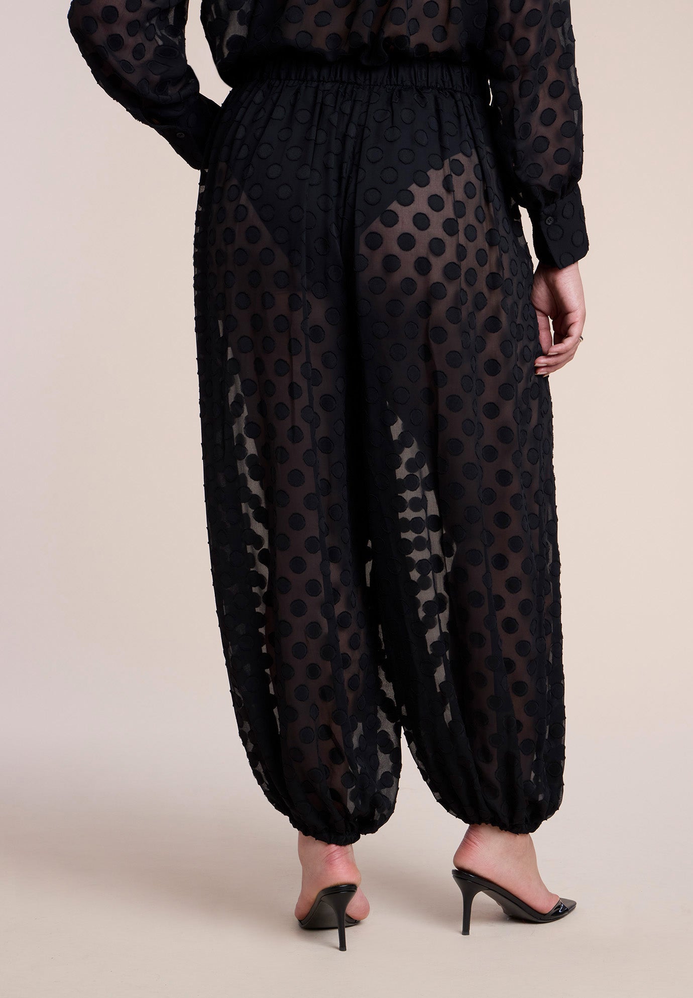 Sheer Polka Dot Balloon Pant image number 3