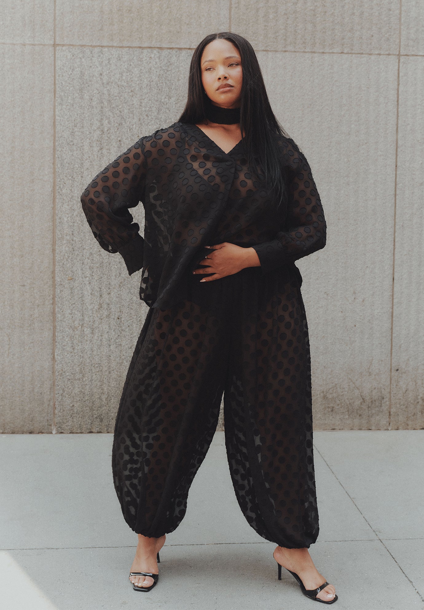 Sheer Polka Dot Balloon Pant image number 0