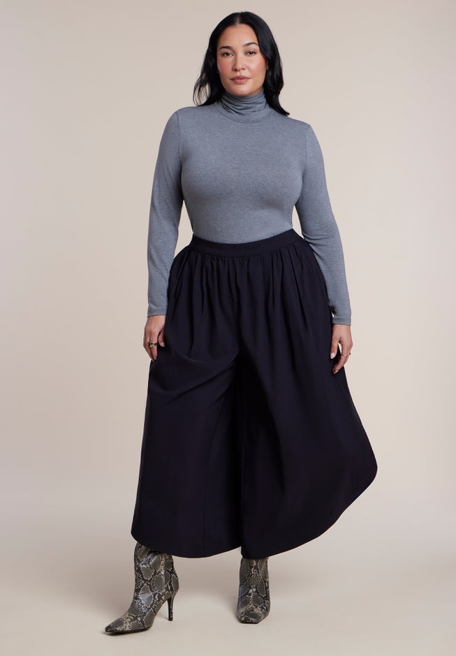 Rounded Wide-Leg Cropped Pant image number 1