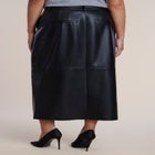 Faux Leather Column Midi Skirt image number 2