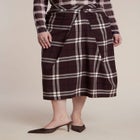 Draped Plaid Midi Skirt image number 2