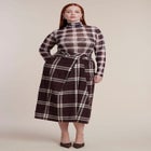 Draped Plaid Midi Skirt image number 0