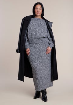 Marled Sweater Midi Skirt