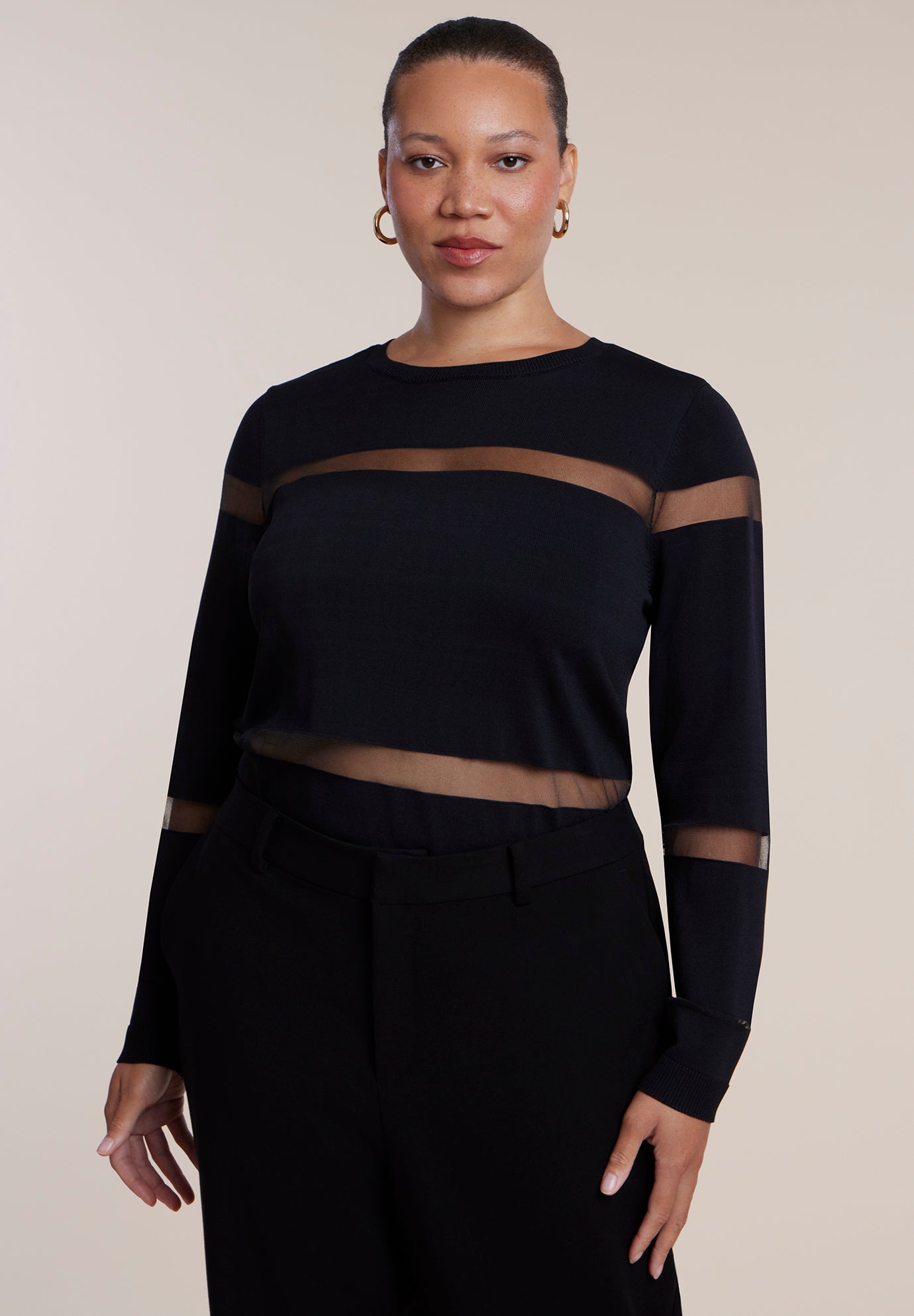 Sheer Stripe Sweater image number 1