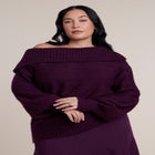 Off The Shoulder Oversized Sweater image number 1