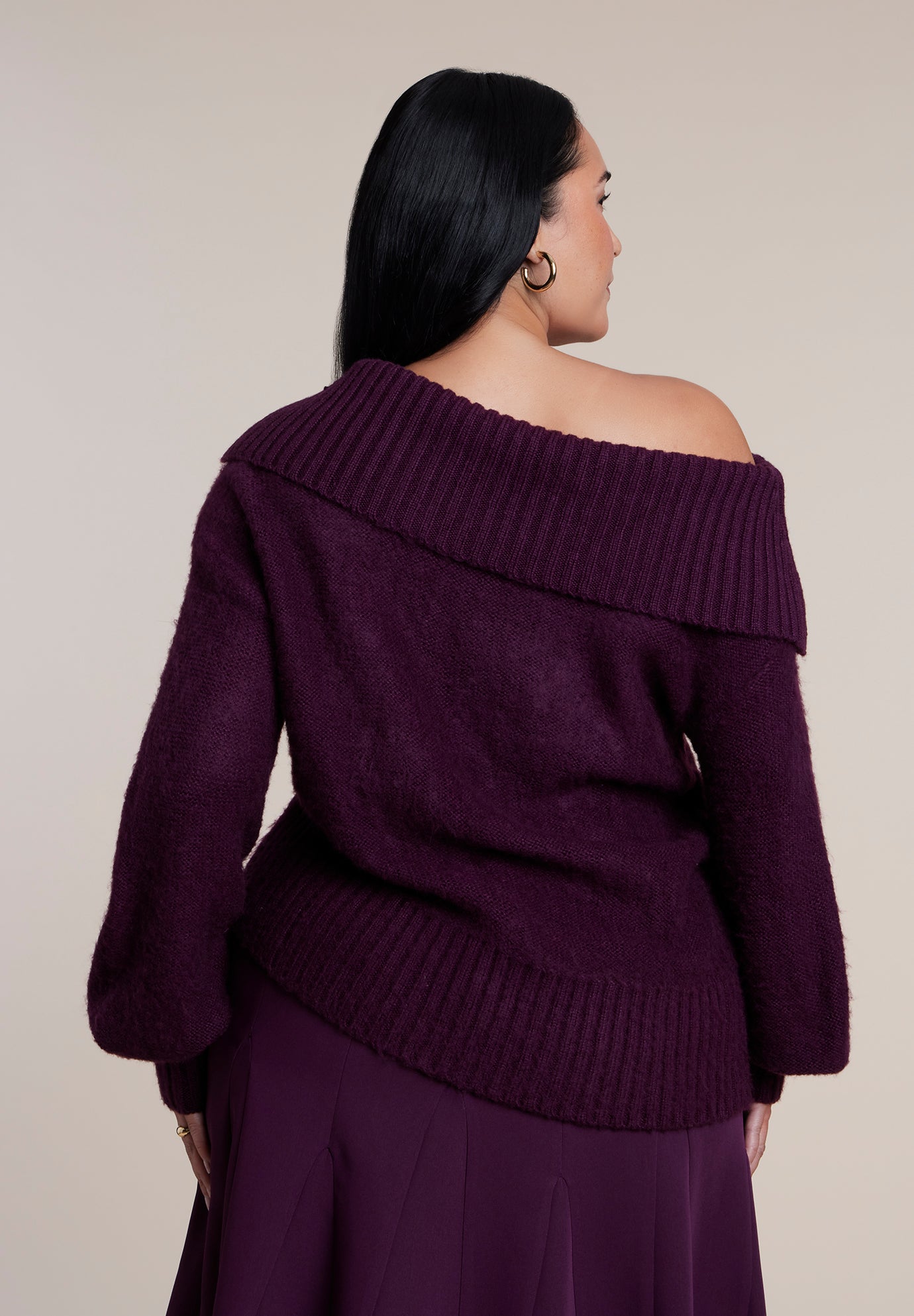 Off The Shoulder Oversized Sweater image number 2
