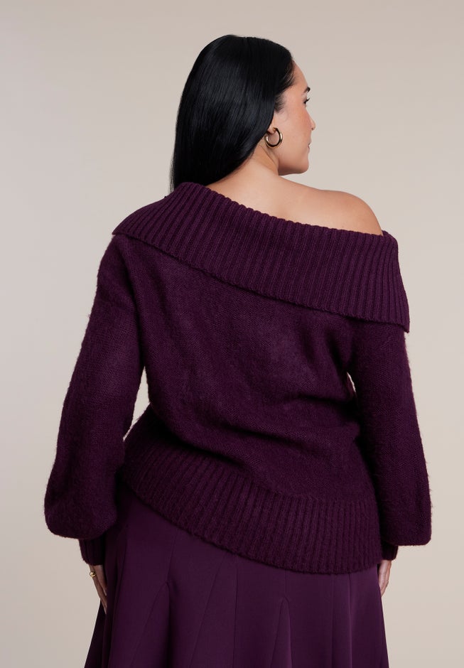 Off The Shoulder Oversized Sweater image number 2