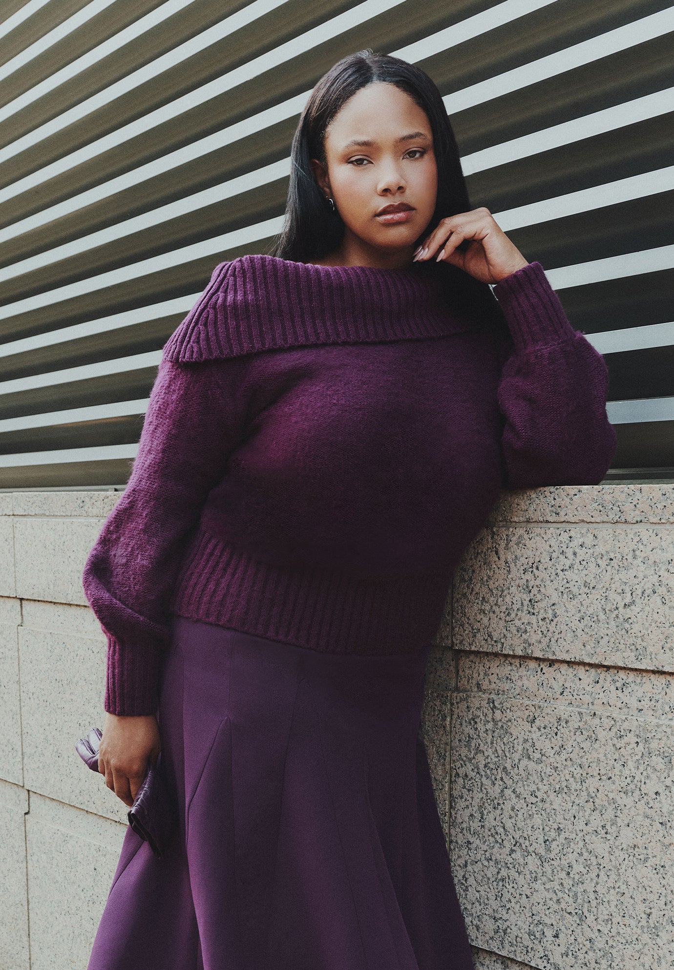 Off The Shoulder Oversized Sweater image number 0