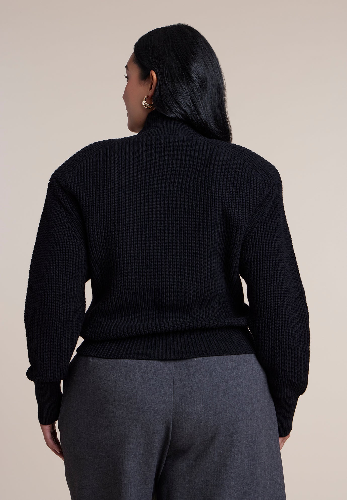 Power Shoulder Mock Neck Sweater image number 1