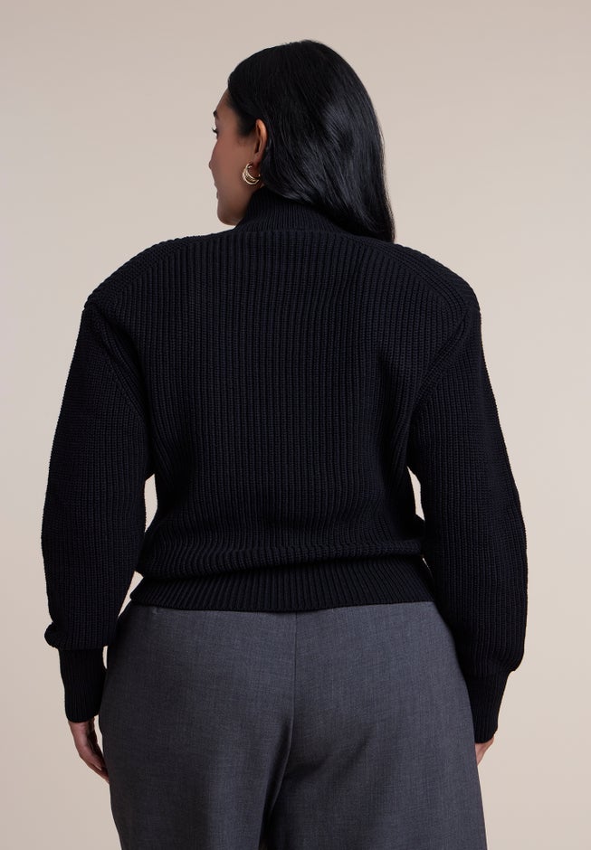 Power Shoulder Mock Neck Sweater image number 1