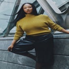 Power Shoulder Mock Neck Sweater image number 0