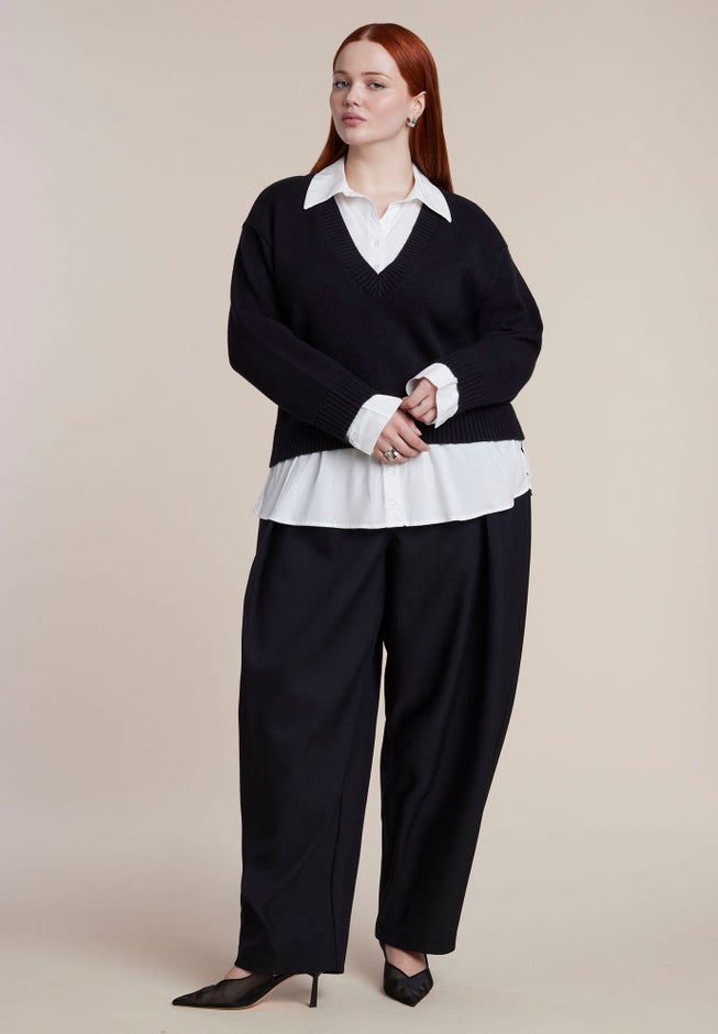 Layered V-Neck Twofer Sweater image number 2
