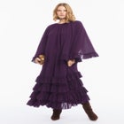 Ruffled Georgette Gown With Cape image number 0