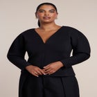 Round Sleeve V-Neck Top image number 0
