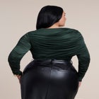 Shirred Cape Overlay Bodysuit image number 1