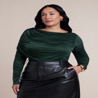 Shirred Cape Overlay Bodysuit image number 2