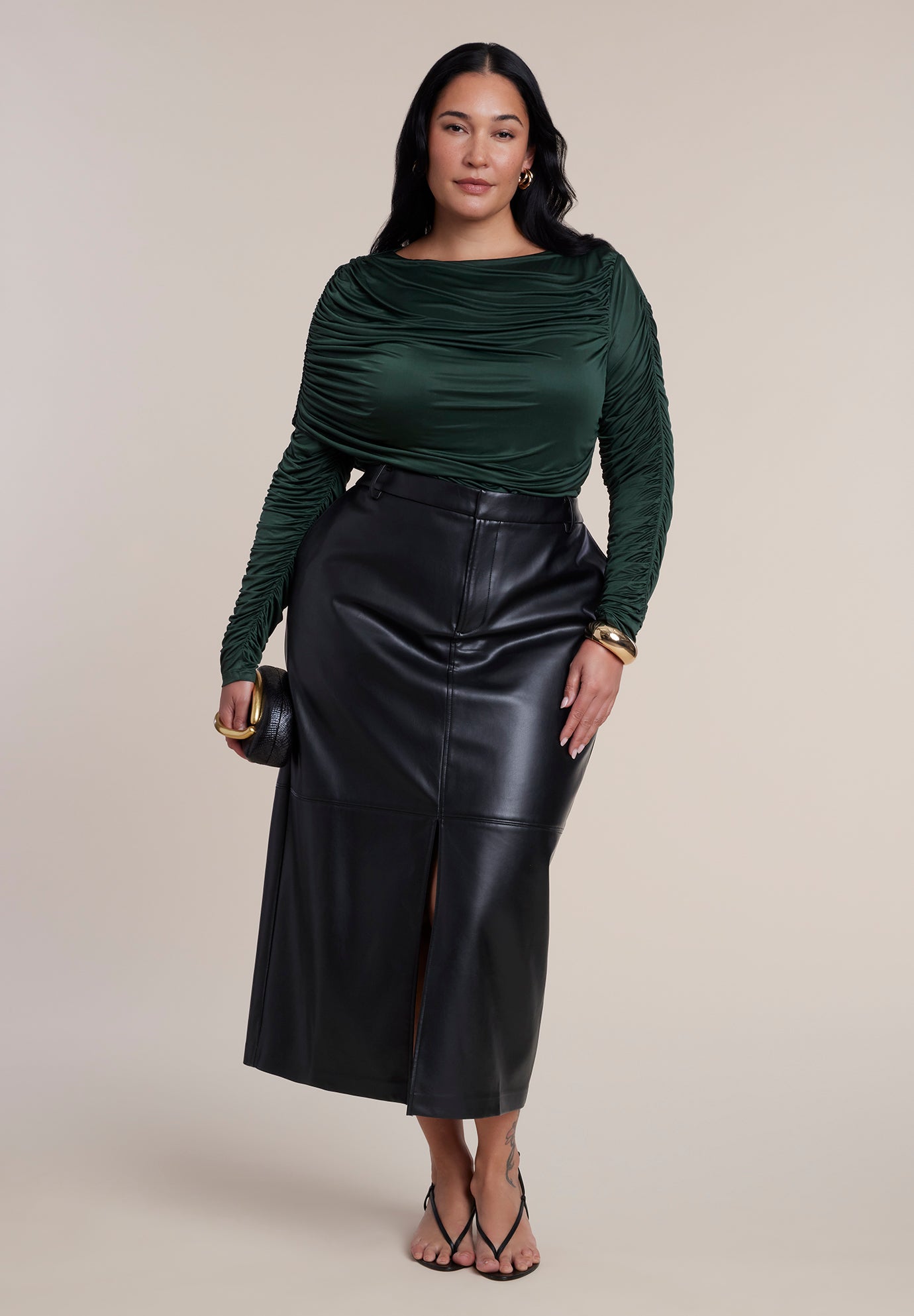 Shirred Cape Overlay Bodysuit image number 3