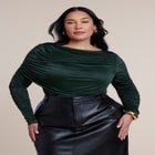 Shirred Cape Overlay Bodysuit image number 0