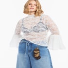 Sheer Chantilly Lace Blouse image number 1