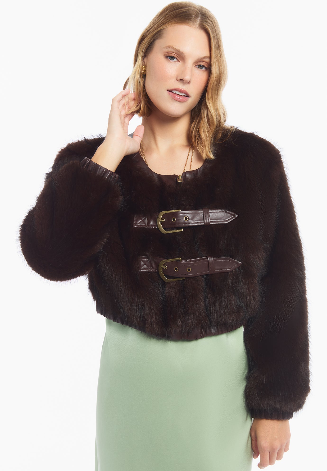Faux Fur Cropped Jacket image number 2